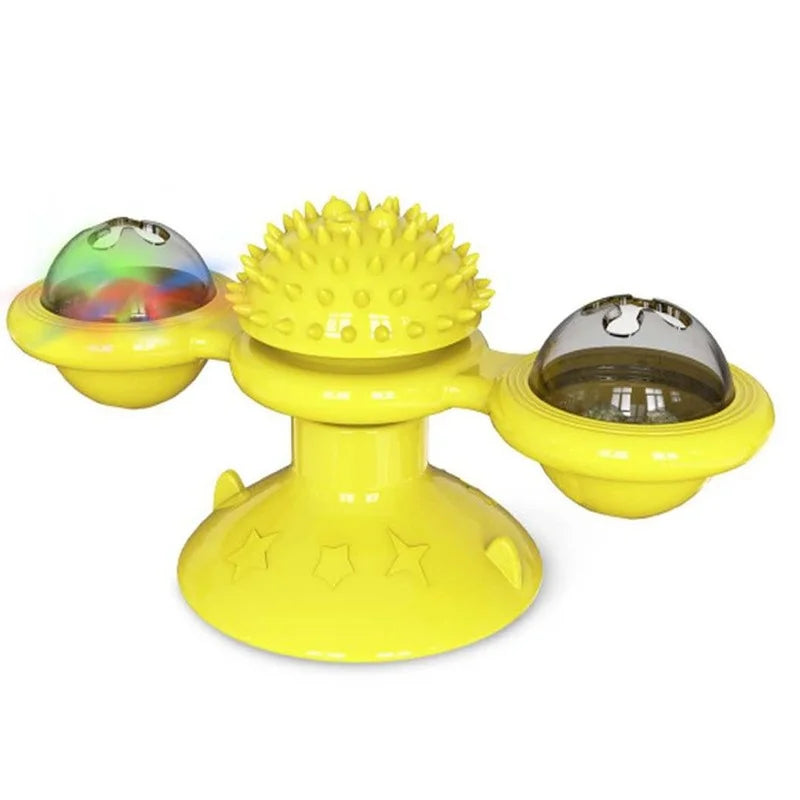 Windmill Cat Puzzle Toy with Spinning Treat Pods
