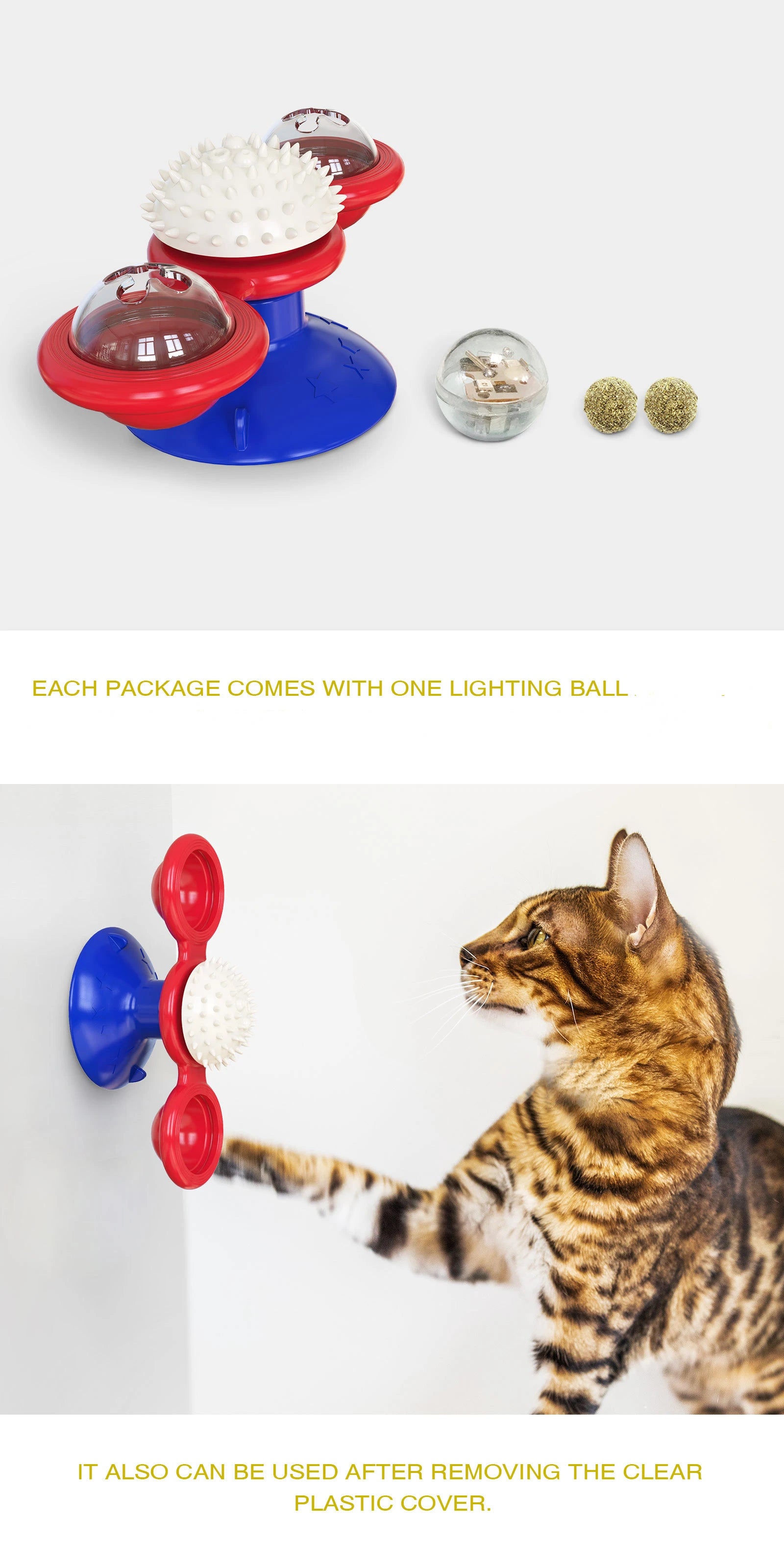 Windmill Cat Puzzle Toy with Spinning Treat Pods