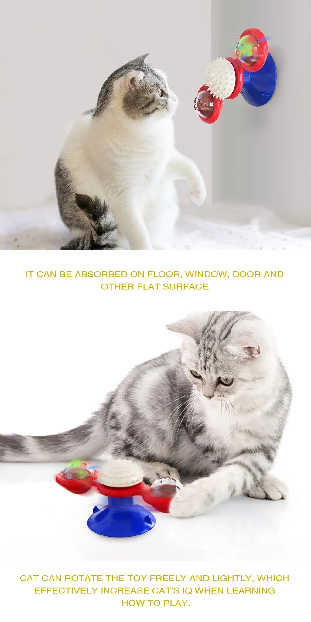 Windmill Cat Puzzle Toy with Spinning Treat Pods